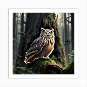 Owl In The Forest 15 Art Print