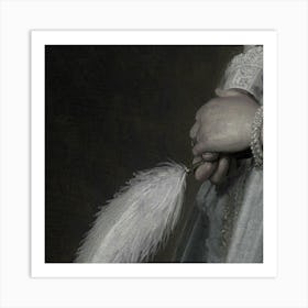 Lady Holding A Feather Art Print