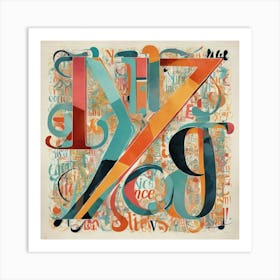 Abstract Nice Typogram Painting Art Print 3 Art Print