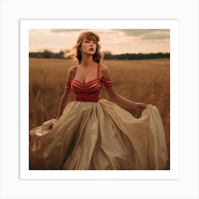 AI Taylor Swift In Field Art Print