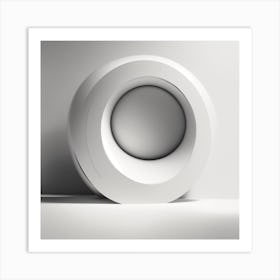 Abstract White Sphere Art Print