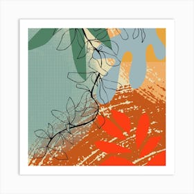 Abstract Branch Close Up Square Art Print