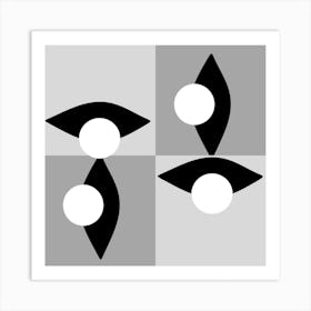 Grey Checkered Eye Art Print