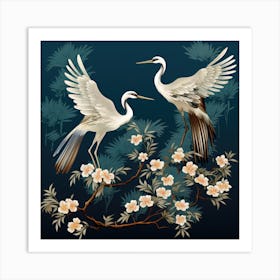 Chinese Cranes 1 Art Print