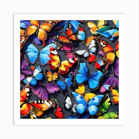 Colorful Butterflies 48 Art Print