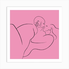 Kissing Couple Art Print