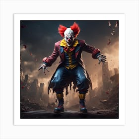 Clown In The City Art Print