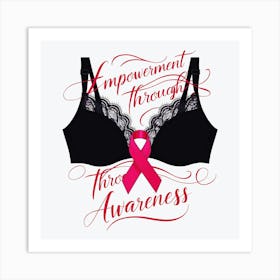 Women Breast Cancer Awareness background in Pink Ribbon international symbol for month October clipart and poster clipart and wall art3) Art Print