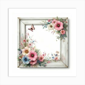 Frame With Flowers Art Print