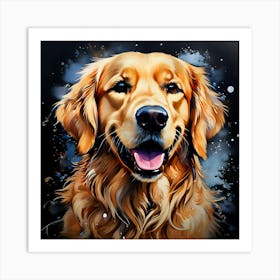 Golden Retriever Painting 24 Art Print