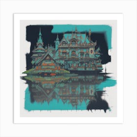 Castle In The Water Art Print