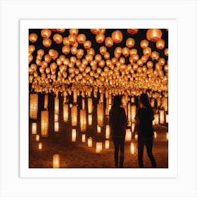 Lanterns In The Sky Art Print