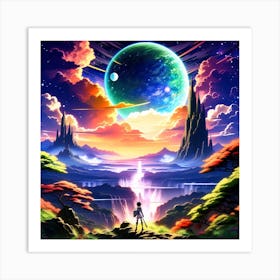 Fantasy anime Interstellar Art Print