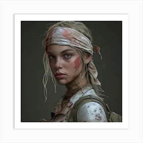 Female Soldier Portrait Art Print