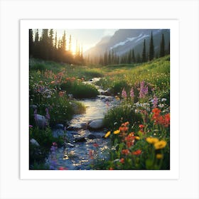 Wildflowers In The Mountains 2 Art Print