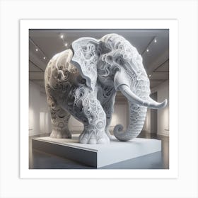 Elephant Sculpture Art Print