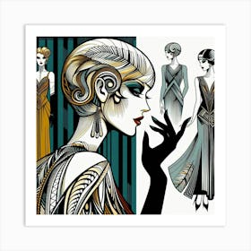 Deco Fashion Illustration Art Print