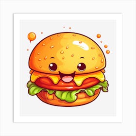 Cartoon Burger Art Print