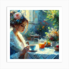 Tea With A Girl Art Print