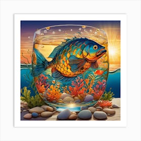 Fish In A Bowl 3 Art Print