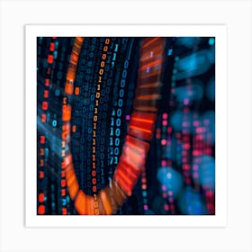 Abstract Image Of Binary Code Art Print