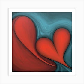 Two Hearts Art Print