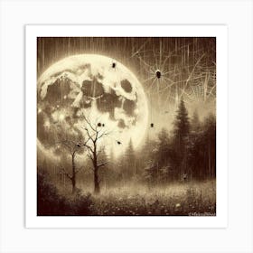 Full Moon In The Forest Art Print