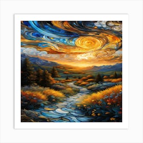 Sunset In The Valley Art Print