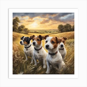 Jack Russell Terriers family Art Print