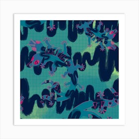 Alien Lizard Square Art Print