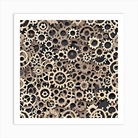 Cogs And Gears Background Art Print