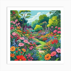 Into The Garden Ai Art Wall Art Design Illustration (16) Art Print