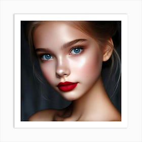 Portrait Of A Beautiful Girl Art Print