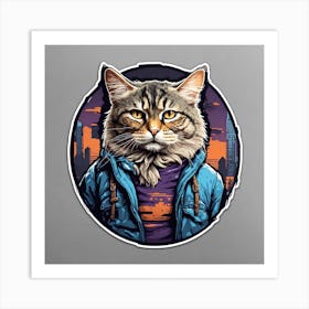 Cat In A Jacket Art Print