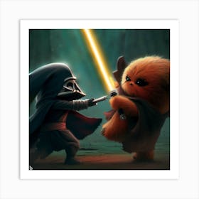 Ewok vs Jawa 3 Art Print