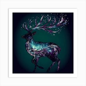 Galaxy Deer 1 Art Print