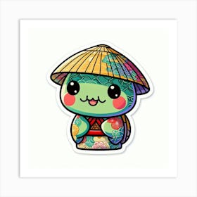 Cute Japanese Turtle Art Print