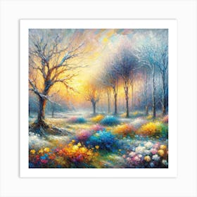 'Sunset In The Forest' Art Print