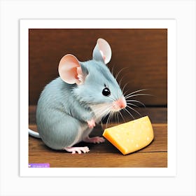 Surrealism Art Print | Mouse Ponders About Cheese Art Print