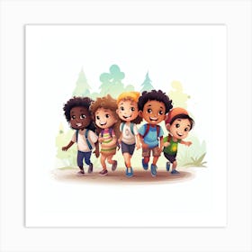 Children In The Forest Art Print