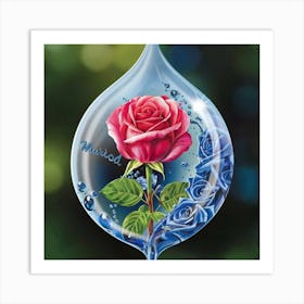 The Realistic And Real Picture Of Beautiful Rose Art Print