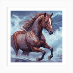 Brownies With Pattern Horse In The Sea Art Print