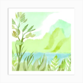 Watercolor Landscape Painting 4 Art Print