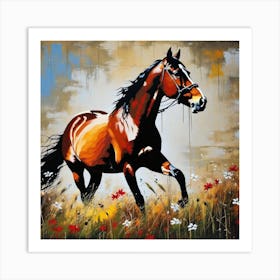 Horse Running Art Print