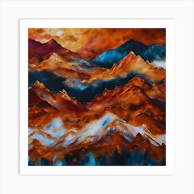 Velvet Copper Mountains In The Sky Art Print