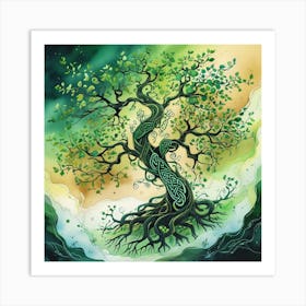 Leonardo Phoenix 10 An Intricately Illustrated Celtic Tree Sta 0 Art Print