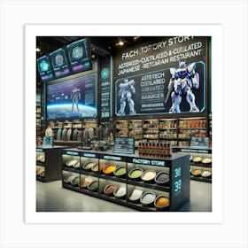 A Futuristic Factory Store Located Inside A Mech F Art Print