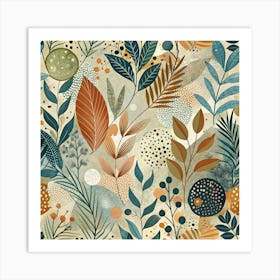 Leaves Pattern Flower Floral Flora Art Print