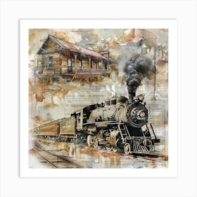 Vintage Steam Train 5 Art Print