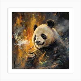 Smoking Panda Art Print